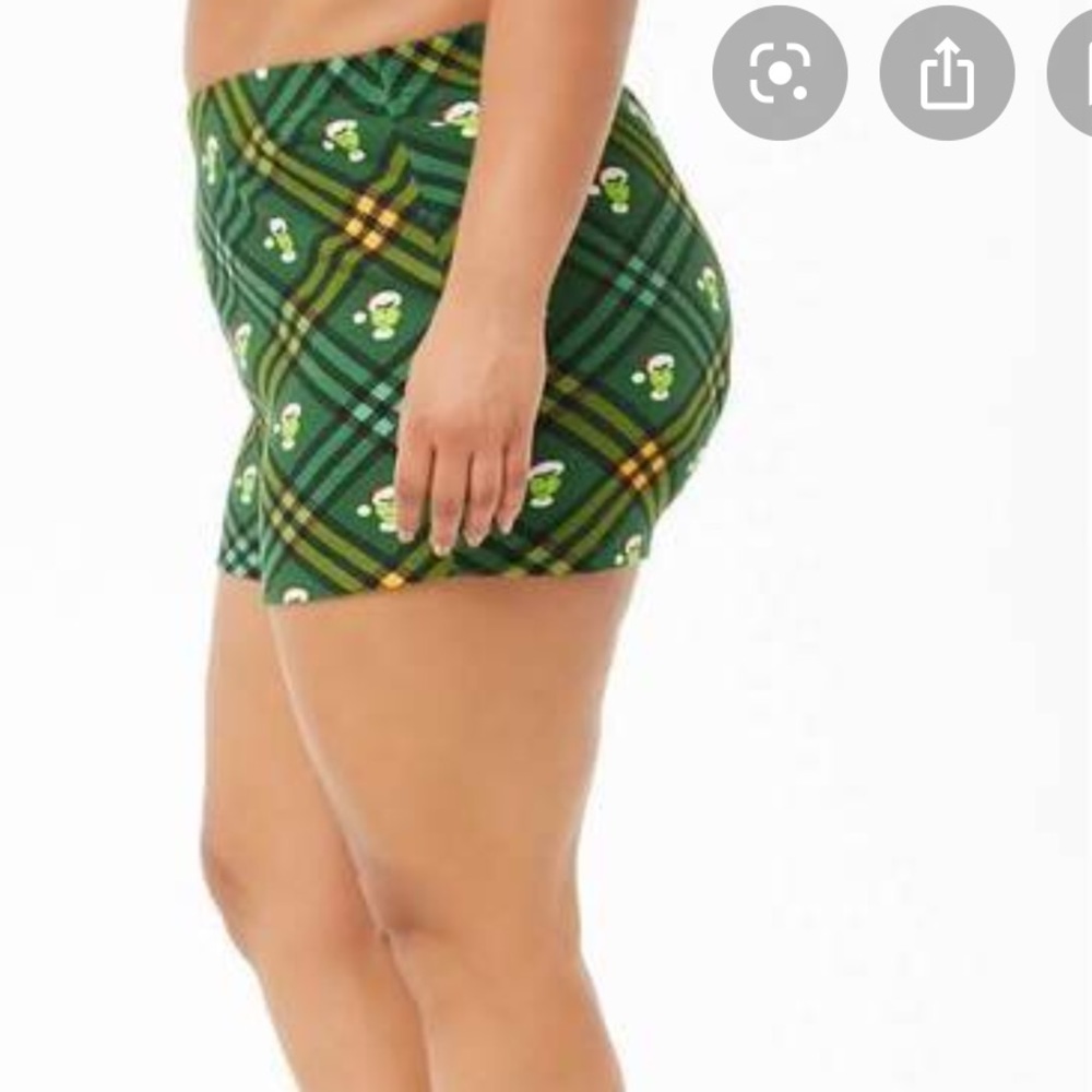 Grinch Christmas Winter Plus Shorts waffle knit